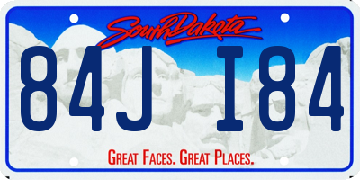 SD license plate 84JI84