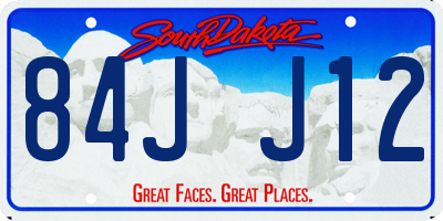 SD license plate 84JJ12