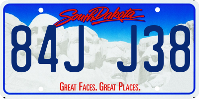 SD license plate 84JJ38