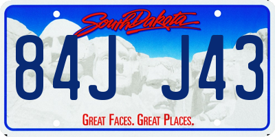 SD license plate 84JJ43