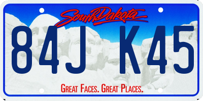 SD license plate 84JK45