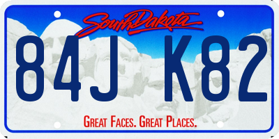 SD license plate 84JK82