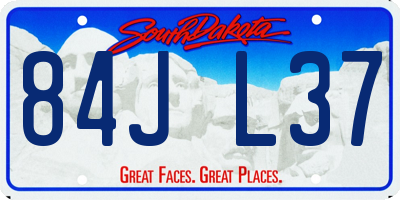 SD license plate 84JL37