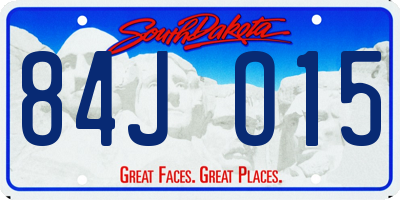 SD license plate 84JO15