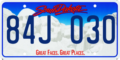 SD license plate 84JO30