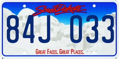 SD license plate 84JO33