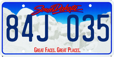 SD license plate 84JO35