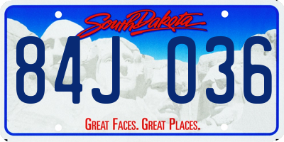 SD license plate 84JO36