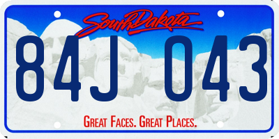SD license plate 84JO43