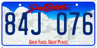 SD license plate 84JO76