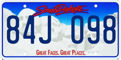 SD license plate 84JO98