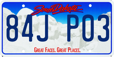 SD license plate 84JP03