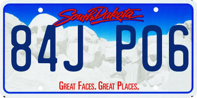 SD license plate 84JP06