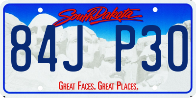 SD license plate 84JP30