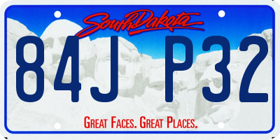 SD license plate 84JP32