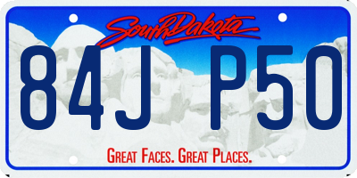 SD license plate 84JP50