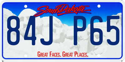 SD license plate 84JP65