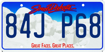 SD license plate 84JP68