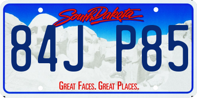 SD license plate 84JP85