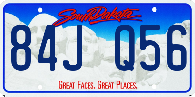 SD license plate 84JQ56