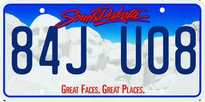 SD license plate 84JU08