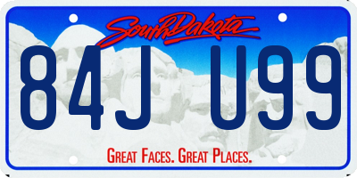SD license plate 84JU99