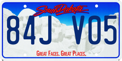 SD license plate 84JV05