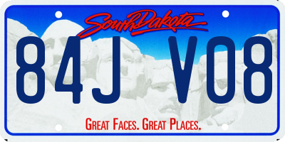 SD license plate 84JV08