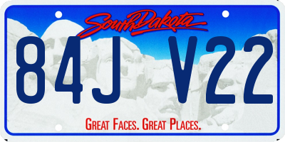 SD license plate 84JV22