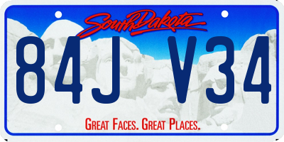 SD license plate 84JV34