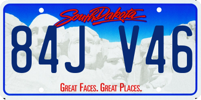 SD license plate 84JV46