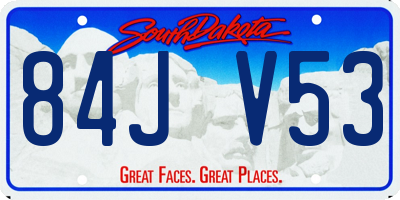 SD license plate 84JV53
