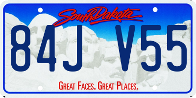 SD license plate 84JV55