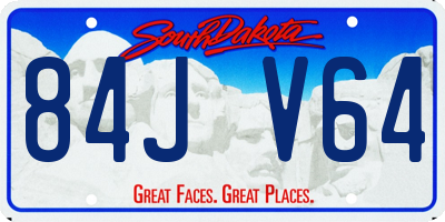 SD license plate 84JV64