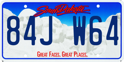 SD license plate 84JW64