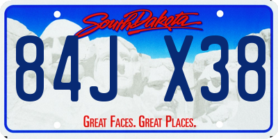 SD license plate 84JX38