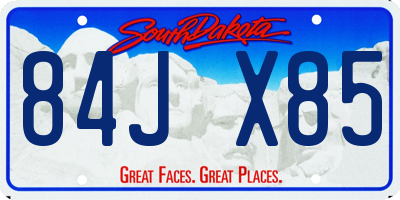 SD license plate 84JX85