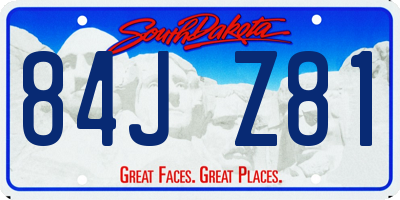 SD license plate 84JZ81