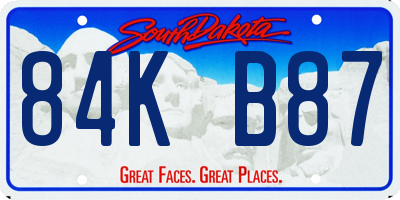 SD license plate 84KB87