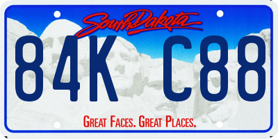 SD license plate 84KC88