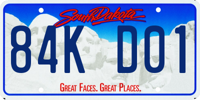SD license plate 84KD01