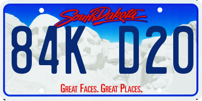 SD license plate 84KD20
