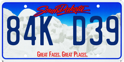 SD license plate 84KD39