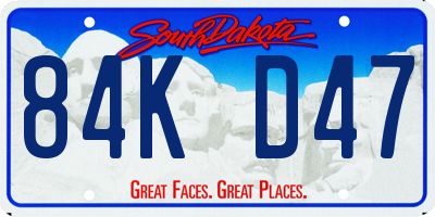 SD license plate 84KD47