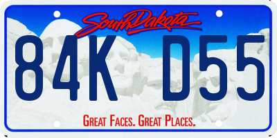 SD license plate 84KD55