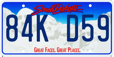 SD license plate 84KD59