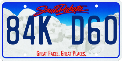 SD license plate 84KD60