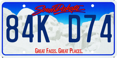 SD license plate 84KD74