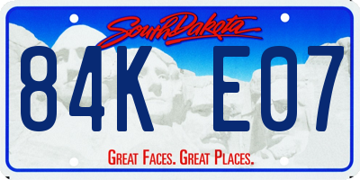 SD license plate 84KE07