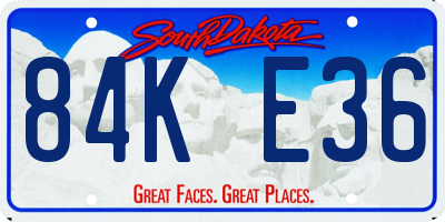 SD license plate 84KE36
